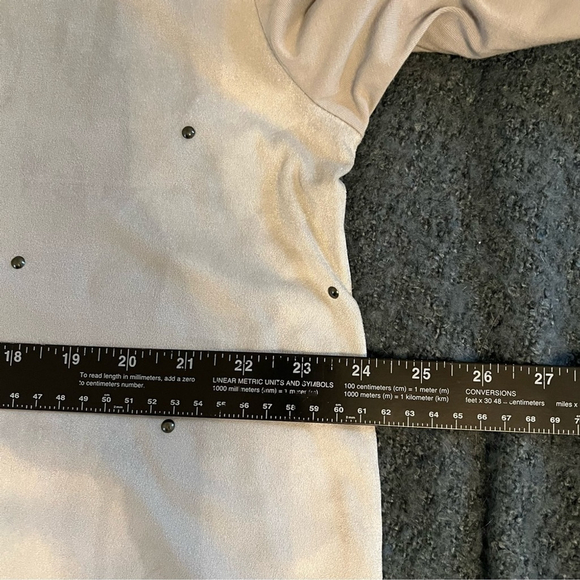 DG2 Grunge Goth Slouchy Oversized‎ Retro Studded Faux Suede Blouse Top XL - Picture 10 of 13